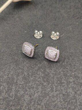 David Yurman 925 Silver Earrings with Original Pouch